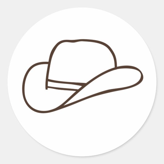 Cowboy Pet Ronde Sticker (Voorkant)