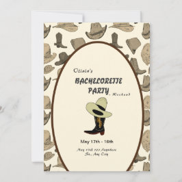 Cowboy Pet Schoenen Patroon Bachelorette Party Kaart