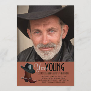 Cowboy Photo Invitation Kaart