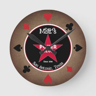 Cowboy Poker Club Wandklok Ronde Klok