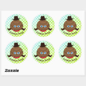 Cowboy Poop Emoji Ronde Sticker (Vel)