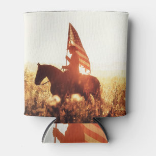 Cowboy Portret USA Vlag Thema. Blikjeskoeler