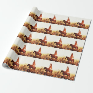 Cowboy Portret USA Vlag Thema. Cadeaupapier