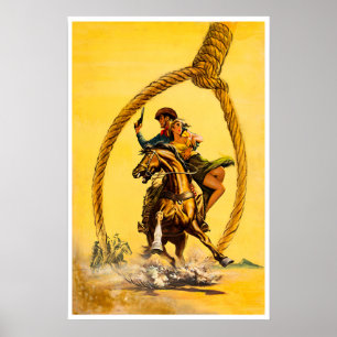 Cowboy Poster Western Outlaw Kunst Pistool Strijde