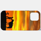 Cowboy Prayer Silhouette met Sunset iPhone hoesje (Achterkant (horizontaal))