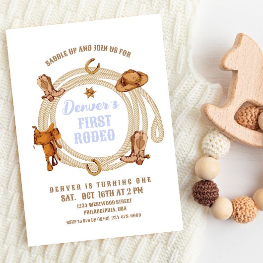 Cowboy Premier Rodéo Anniversaire Invitation Genre