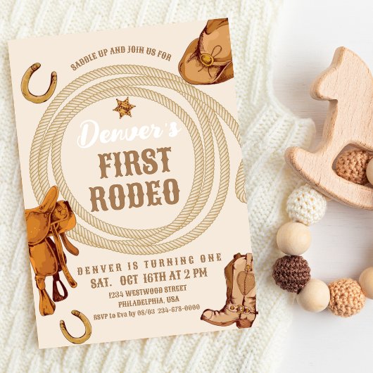 Cowboy Premier Rodéo Anniversaire Invitation Genre