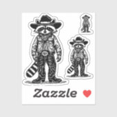 cowboy raccoon sticker (Vel)
