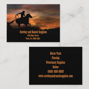 Cowboy Ranch Horse Tack Visitekaartje
