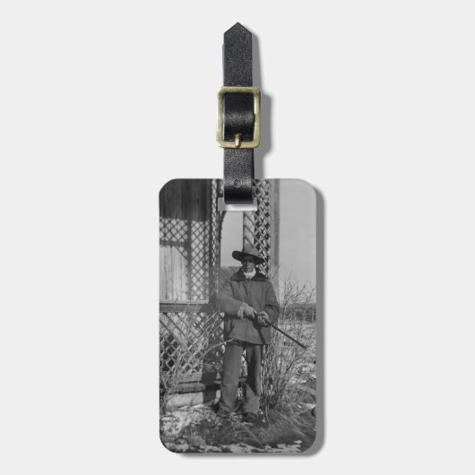 Cowboy Rancher of Canadese Outlaw van het Oude Wes Bagagelabel (Voorkant verticaal)