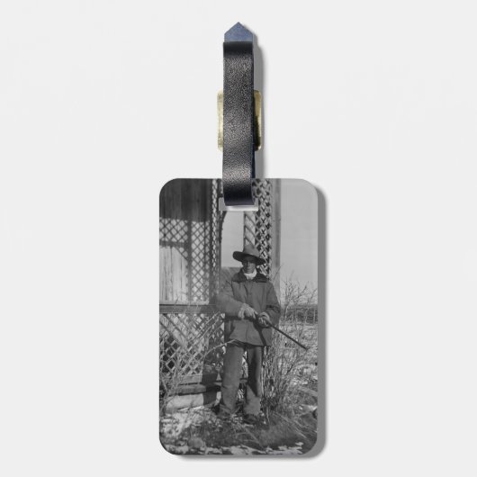 Cowboy Rancher of Canadese Outlaw van het Oude Wes Bagagelabel (Achterkant verticaal)