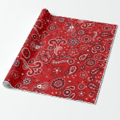 Cowboy Red Bandana Gift Cadeaupapier (Uitgerold)