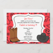 Cowboy Red Bandana Western Country Invitation (Devant)
