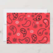 Cowboy Red Bandana Western Country Invitation Kaart (Achterkant)