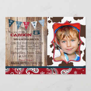 Cowboy Red Bandanna Western thema Verjaardag Kaart
