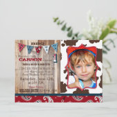 Cowboy Red Bandanna Western thema Verjaardag Kaart (Staand voorkant)