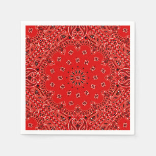 Cowboy Red Paisley Bandana Scarf BBQ Picnic Napkin Servetten