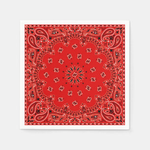 Cowboy Red Paisley Bandana Scarf BBQ Picnic Napkin Servetten