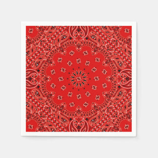 Cowboy Red Paisley Bandana Sjaal BBQ Picknick Serv Servetten