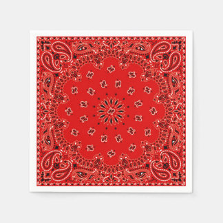 Cowboy Red Paisley Bandana Sjaal BBQ Picknick Serv Servetten