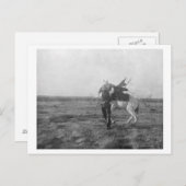 Cowboy "Red Saunders" Zadels a Bronco Briefkaart (Voorkant / Achterkant)