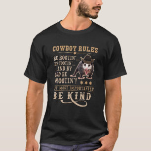 Cowboy Regels Viraal Trending Meme Grappig Rootin T-shirt