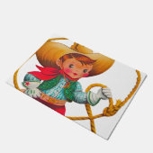Cowboy Retro Boy Child Cute Western Deurmat (Schuin)
