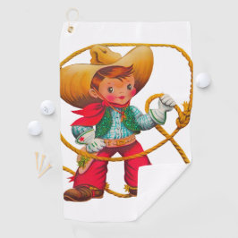 Cowboy Retro Boy Child Cute Western Golfhanddoek