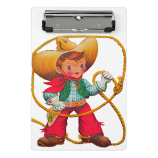 Cowboy Retro Boy Child Cute Western Mini Klembord