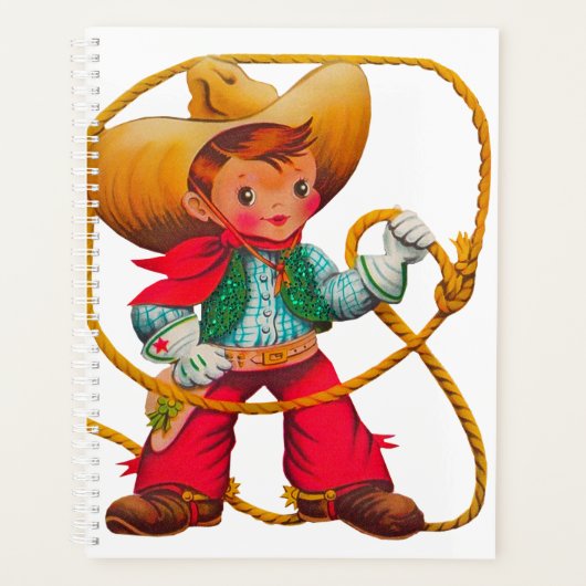 Cowboy Retro Boy Child Cute Western Planner (Voorkant)