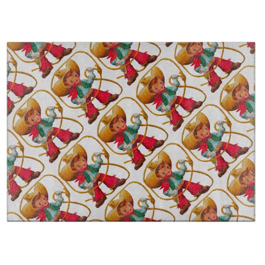 Cowboy Retro Boy Child Cute Western Snijplank (Voorkant)