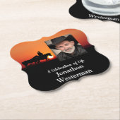 Cowboy Rides Horse bij Sunset Celebration of Life Kartonnen Onderzetters (Gekanteld)