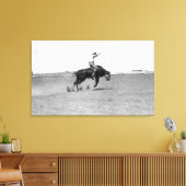 Cowboy Riding a Bucking Bull Canvas Afdruk (Insitu (Woonkamer))