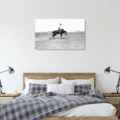 Cowboy Riding a Bucking Bull Canvas Afdruk (Insitu (Slaapkamer))