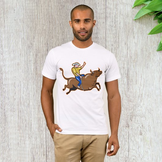 Cowboy Riding Een Bull Mannen T-shirt