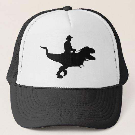 Cowboy Riding T-Rex Trucker Hat Trucker Pet (Voorkant)