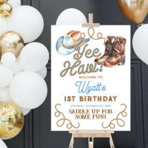 Cowboy Rodeo 1st Birthday Welcome