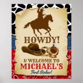 Cowboy Rodeo Affiche de bienvenue d'anniversaire (Devant)