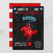 Cowboy Rodeo Anniversaire Fête Invitations (Devant / Derrière)