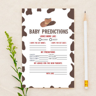 Cowboy Rodeo Baby Shower Voorspellingen Activiteit Briefpapier