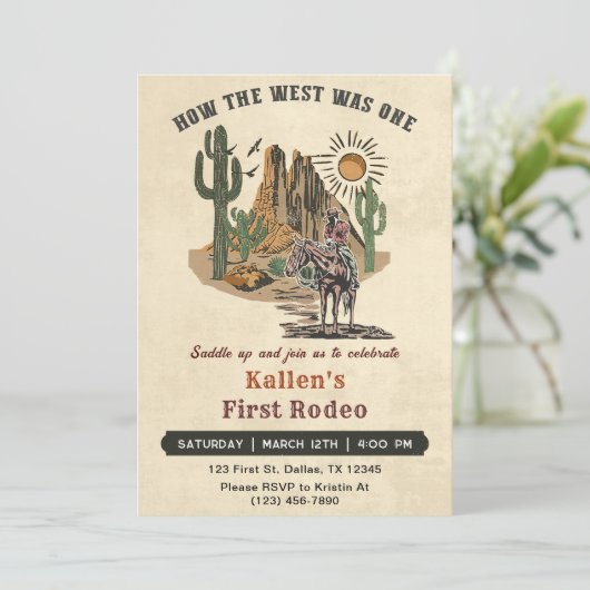 Cowboy Rodeo, eerste verjaardag hoe het Westen was Kaart (Staand voorkant)