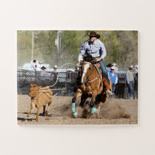 Cowboy Rodeo Kalveren Touwtrekken Western Sporten Legpuzzel