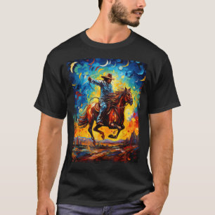 Cowboy Rodeo Koe Paard Yeehaw Nieuwigheid Vintage T-shirt