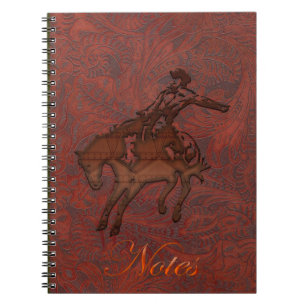 Cowboy Rodeo Mahogany Faux Gereed Leather Notitieb Notitieboek