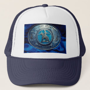 Cowboy rodeo trophy buckle, Alberta, Canada Trucker Pet