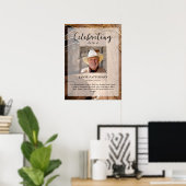 Cowboy Rodeo Viering van het Leven, Funeral Foto Poster (Thuiskantoor)