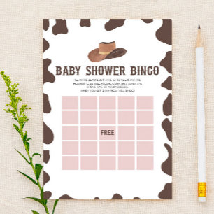 Cowboy Rodeo Western Bingo Baby shower Spel Briefpapier
