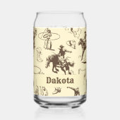 Cowboy Rodeo Western gepersonaliseerd Blikvorm Glas (Voorkant)
