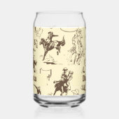 Cowboy Rodeo Western gepersonaliseerd Blikvorm Glas (Links)