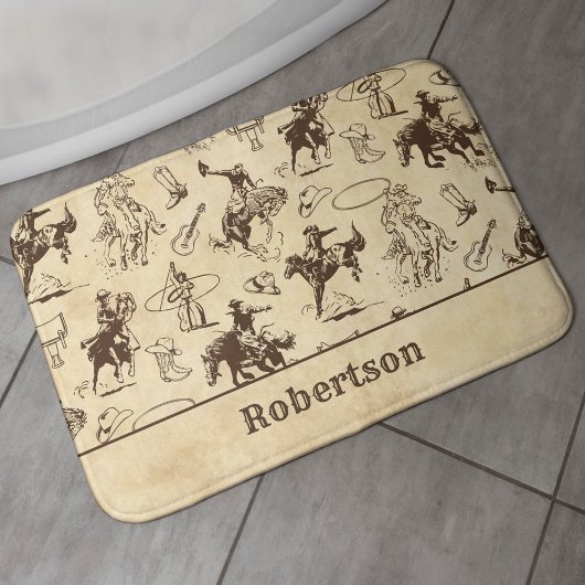 Cowboy Rodeo Westerne Paarden Gepersonaliseerd Badmat